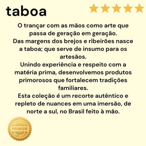 2 Mesas Laterais/puffs Palha Taboa Premium Para Casa E Decor