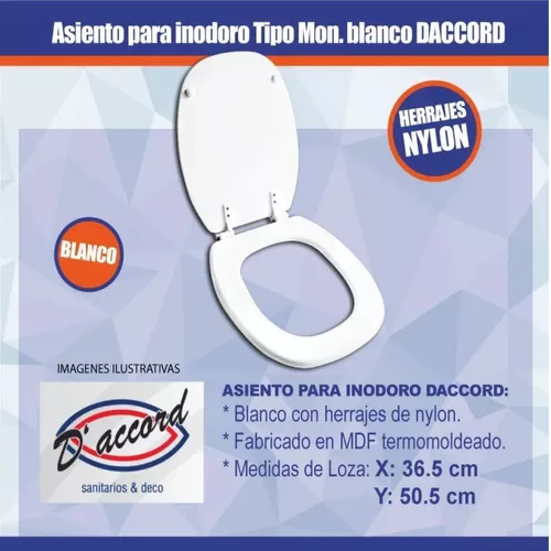 Tapa Asiento Inodoro Daccord Universal Madera H/Nylon