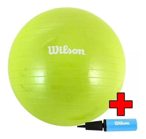 Imagen 1 de 2 de Pelota Pilates Wilson 65cm Verde Con Inflador