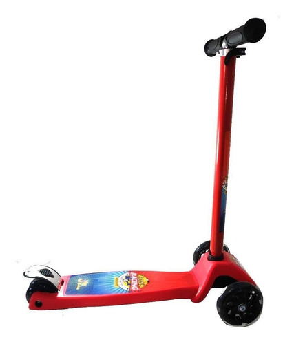 Patinete Scooter 4 Rodas 50 Kg Com Regulagem De Altura Cor Vermelho Funny