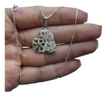 Comprar Cadena Plata Dije Plata 925 Oro Corazón Flor Regalo Mujer