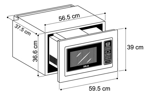 Horno Microondas Drija Empotrable Sorrento 25lts 59.5cm