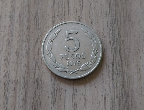 Moneda Chilena De 5 Pesos Año 1976