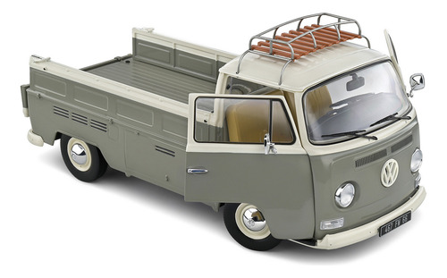 Miniatura Volkswagen Kombi T2 Pick-up 1968 Cinza 1:18 Solido
