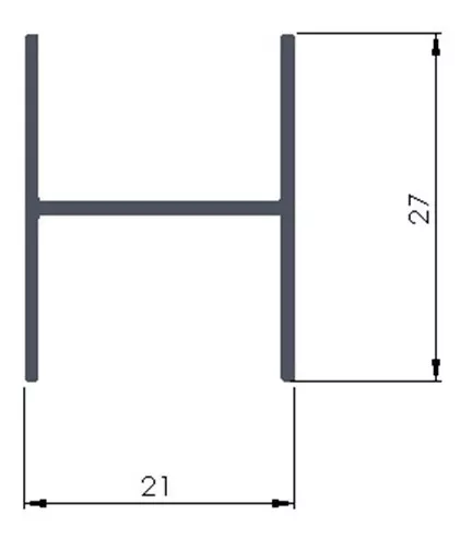 PERFIL H ALUMINIO UNION PLACAS 18MM X 3MTS - Multiplacas