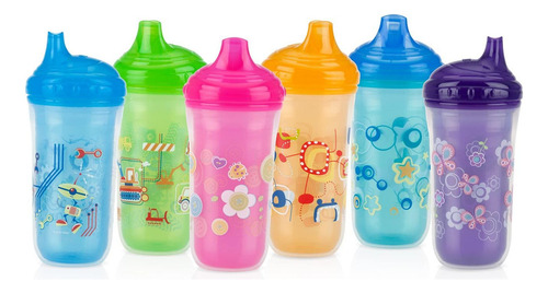 Nuby Boquilla Dura Aislada Sin Derrames, Taza De 9 Onzas, Lo
