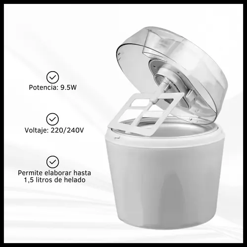 Fábrica De Helados Caseros Máquina Para Helados 1,5 Litros