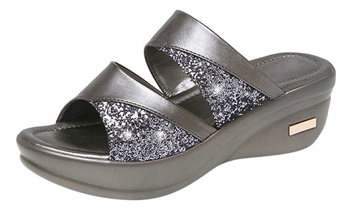 Zapatos Lisos De Verano Con Puntera Abierta Y Plataforma Con