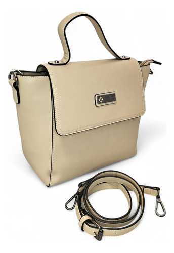Cartera Lexico L406 Eco Cuero Premium Con Tapa L406.2 - Beige Eco Cuero Black Gun Beige