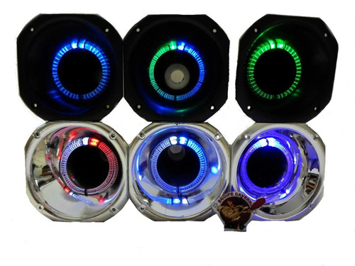 Boca De Corneta Cromada Com Led's Curta