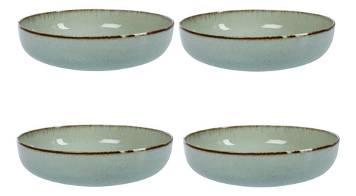 Set X 4 Ensaladera Bowl Porcelana Filo Envejecido 19 Cm