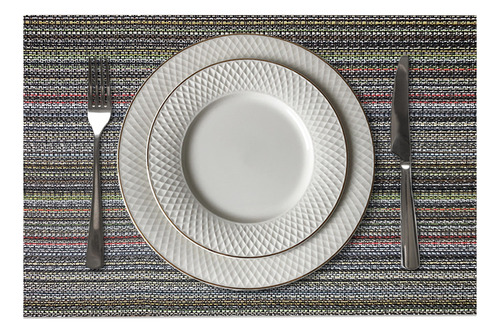 10 Jogo Americano Mesa Posta Luxo Impermeável Pvc Mz Rust Vr Cor M1 Multicor Preto Cinza Marrom Vermelho Amarelo Branco Verde Rustico Mz Retangular
