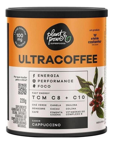 Café Ultracoffee Termogênico, Cappuccino, Lata De 220g