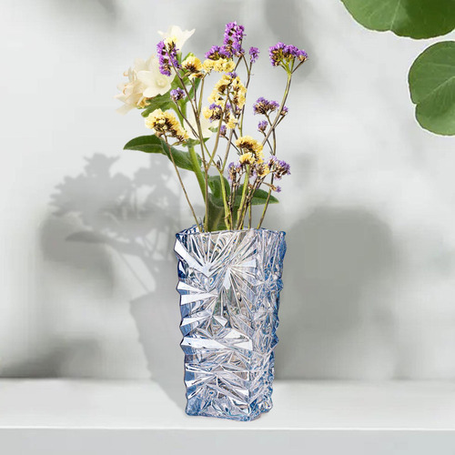 Florero De Cristal De 25cm Para Decoración De Mesa, Azul