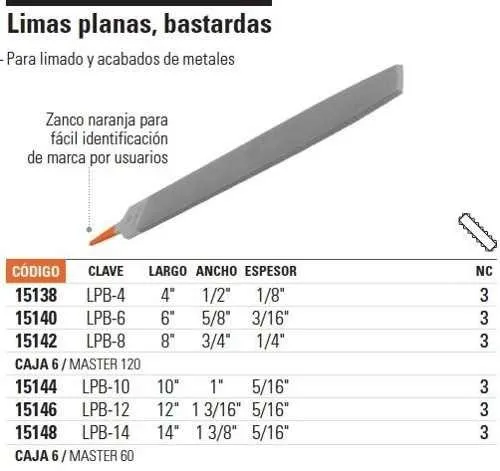 Lima manualbastarda Truper LPB-4