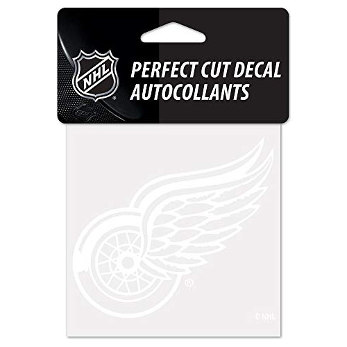 Nhl Detroit Red Wings 4x4 Calcomanía Blanca   Cut, Tam...