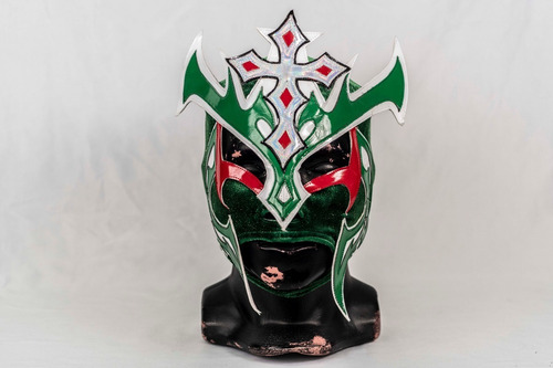 Máscara Profesional Juventud Guerrera Verde Con Rojo