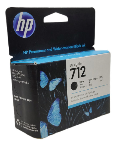 Kit Com 12 Cartuchos 712 De Cada Cor Hp C/ Preto 38ml T250