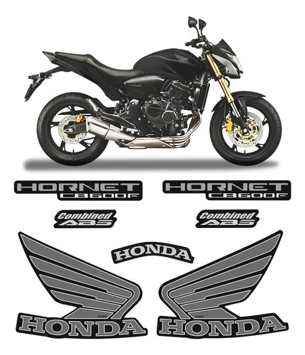 Adesivos Honda Cb 600 Hornet 2011 2012 Moto Preta Emblemas