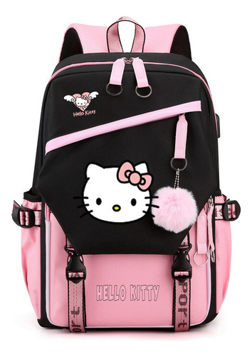 Bonita Mochila Escolar De Hello Kitty Para Grados 1-6 [u]
