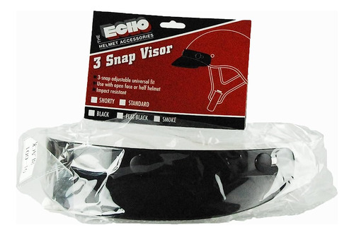 Echo Shorty 3 Snap Visor Para Casco De Motocicleta (negro Br