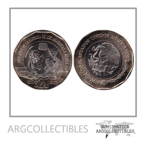 Mexico Moneda 20 Pesos 2022 Bimetalica Aniv Menonitas Unc