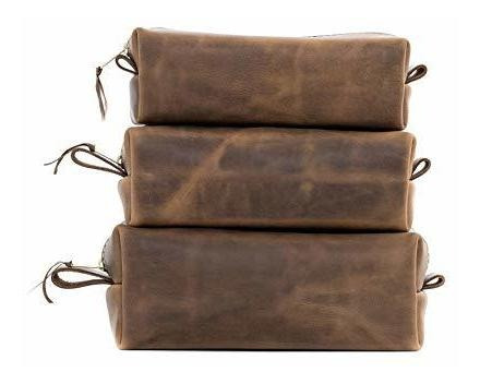 Imagen 6 de 6 de San Tan Bolso De Toilería De Cuero Hecho A Mano Dopp Kit ~ H