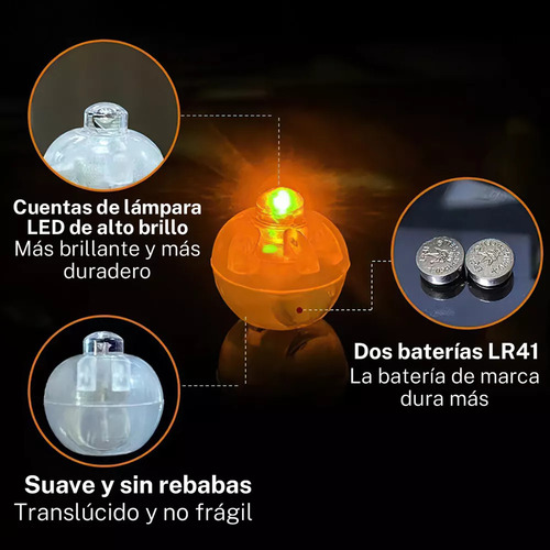 100 Piezas De Luces Led For Bebidas Con Forma De Globo