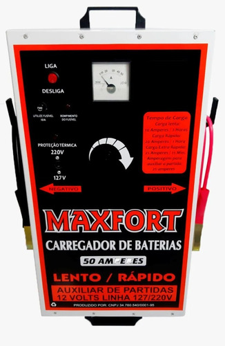 Carregador De Bateria 50a 110/220v Maxforte Mx1