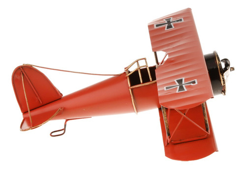 Gancon Biplano de avión Modelo de avión Vintage de Hierro Forjado para decoración de Escritorio Azul Accesorios para Fotos 