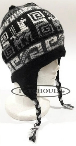Imagen 6 de 8 de Gorro Coya Chullo Lana De Alpaca Con Orejeras Andino Colores