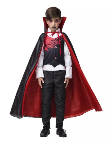 Fantasia Vampiro Drácula Infantil Luxo Halloween Festas