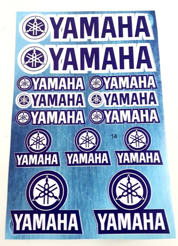 Calco Sticker Calcomania Yamaha Azul Continental Circus Moto