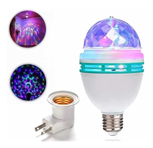 Lámpara LED giratoria de colores para fiestas con forma de globo con enchufe