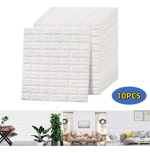 Pegatina 3d Pared Patron Ladrillo Papel Tapiz 38x35 10 Pcs