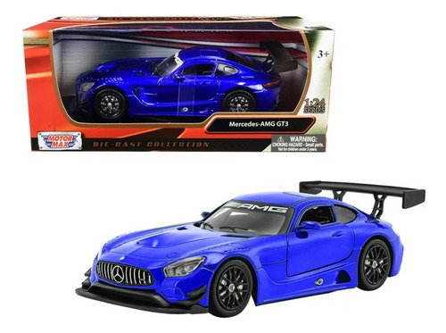 Motor Max Mercedes Benz Amg Gt3 1:24 Color Azul Acero