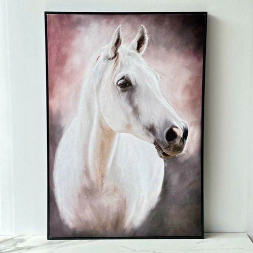 Cuadro Caballo Blanco Decorativo 70cm X 100cm