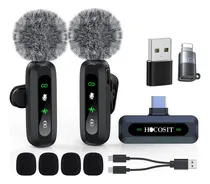 Comprar Micrófono inalámbrico Lavalier Cancelación de Ruido Excepcional de alta duración para iPhone iPad Android 2 unidades Hocosit J3 Cancelación De Ruido Con Un Solo Toque Reverb Sonido Estéreo Fuerte