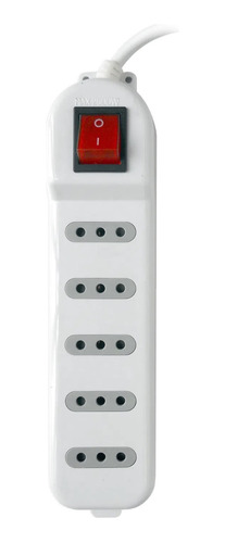 Alargador Zapatilla 5mts Switch Macrotel 5 Posiciones Blanco