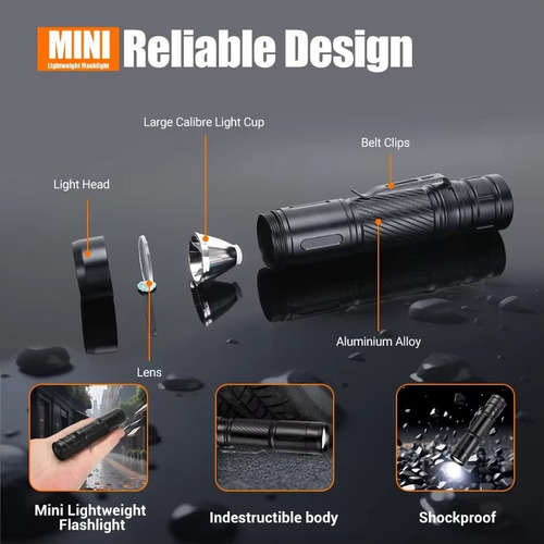Mini Linterna Led, Linterna De Emergencia Con Carga Usb, 3 M