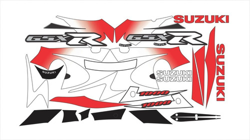 Kit Adesivos Compatível Suzuki Gsxr 1000 2001 Vermelho/preto