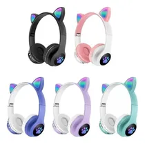 Comprar Audífonos De Gato Bluetooth Audífonos Con Orejas Niña Rgb