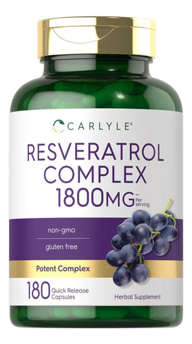 Carlyle Resveratrol Complejo 1800 Mg 180 Caps Resveratrol Complex