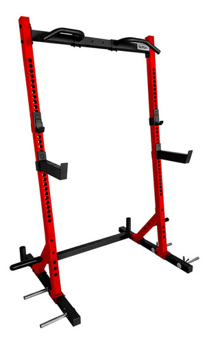 Power Rack Poder Sentadillas Dominadas Pull Ups Crossfit Gym Color Rojo