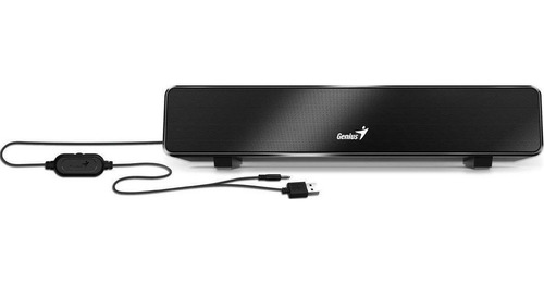 Imagen 1 de 3 de Parlante Genius Usb Mini Soundbar 100 Negro Con Jack 3.5 Mm