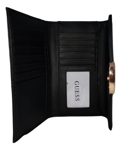Cartera Guess, Monedero, Billetera, Negro, Logo Botón