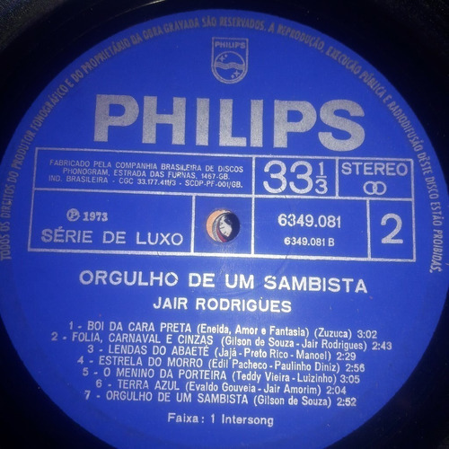 Sin Tapa Disco Jair Rodrigues Orgulho De Um Sambista Si1