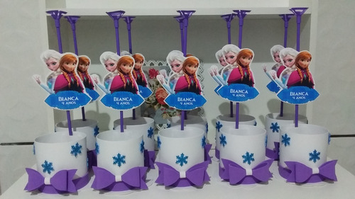 Kit C/ 10 Centros / Enfeites De Mesas Frozen