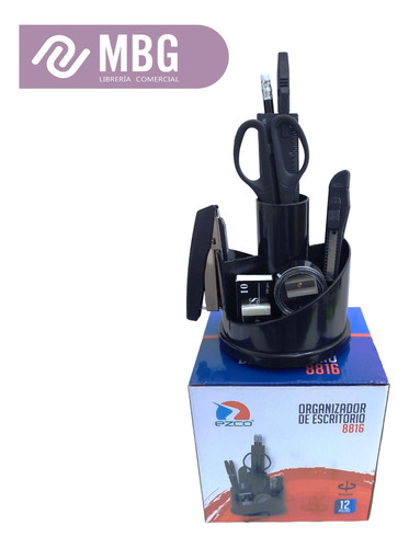 Imagen 2 de 7 de Organizador De Escritorio Ezco 12 Piezas Base Rotable Mbg