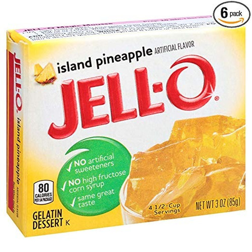 Jell-o Isla Piña Gelatina Unidad De Mezcla De 3 Onzas (paque